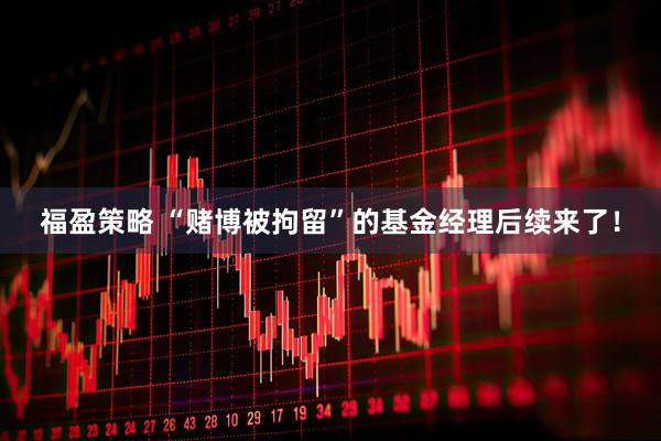 福盈策略 “赌博被拘留”的基金经理后续来了！